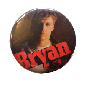 Bryan Adams 3" Pin Badge Vintage Button Pinback Pop Rock Music LARGE Close Up